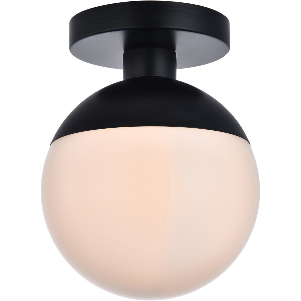 Eclipse 1 Light 8 inch Black Flush Mount Ceiling Light