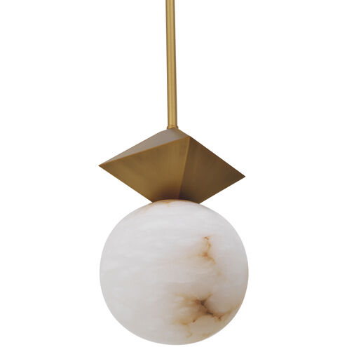 Elko 1 Light 9.06 inch Antique Brass with Alabaster Pendant Ceiling Light