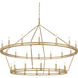 Sutton 28 Light 61 inch Champagne Leaf Chandelier Ceiling Light