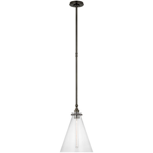 Chapman & Myers Parkington LED 11 inch Bronze Conical Pendant Ceiling Light