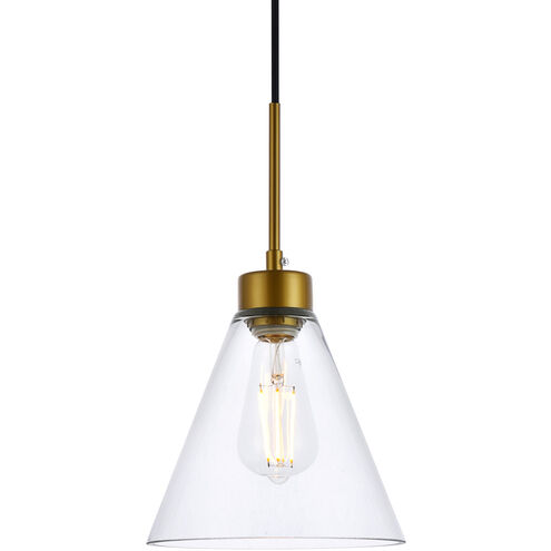 Mera 1 Light 8 inch Brass Pendant Ceiling Light