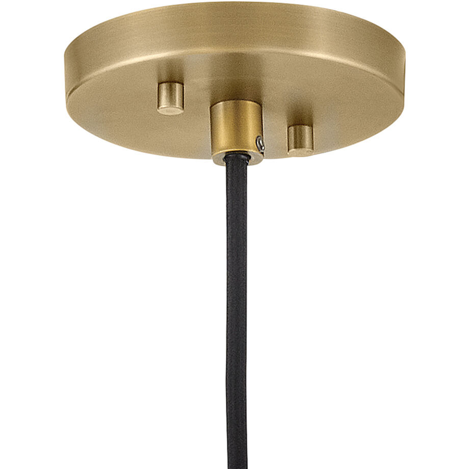 Simon 1 Light 13 inch Black with Heritage Brass Pendant Ceiling Light in Cased Opal
