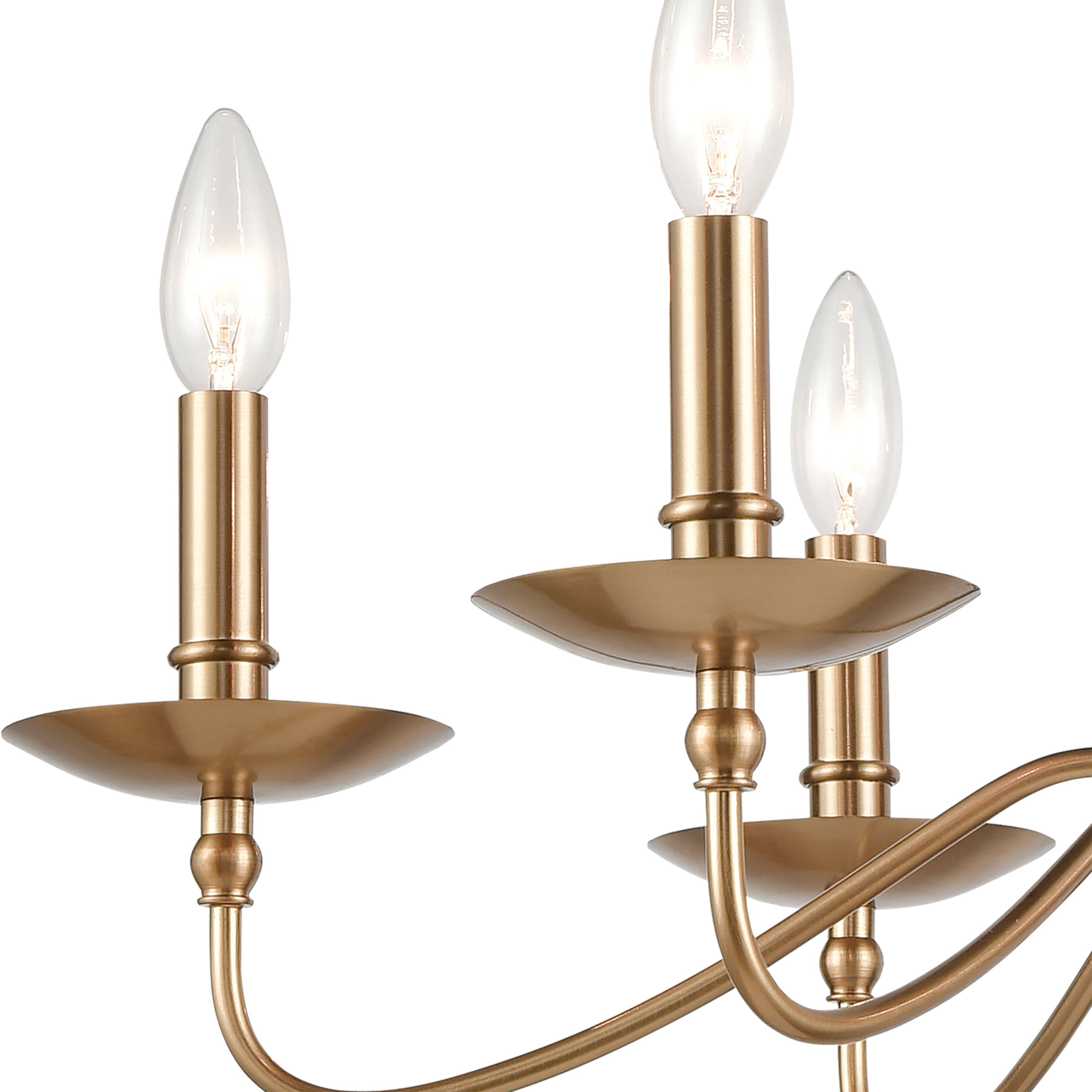 Wellsley 6 Light 25 inch Burnished Brass Chandelier Ceiling Light