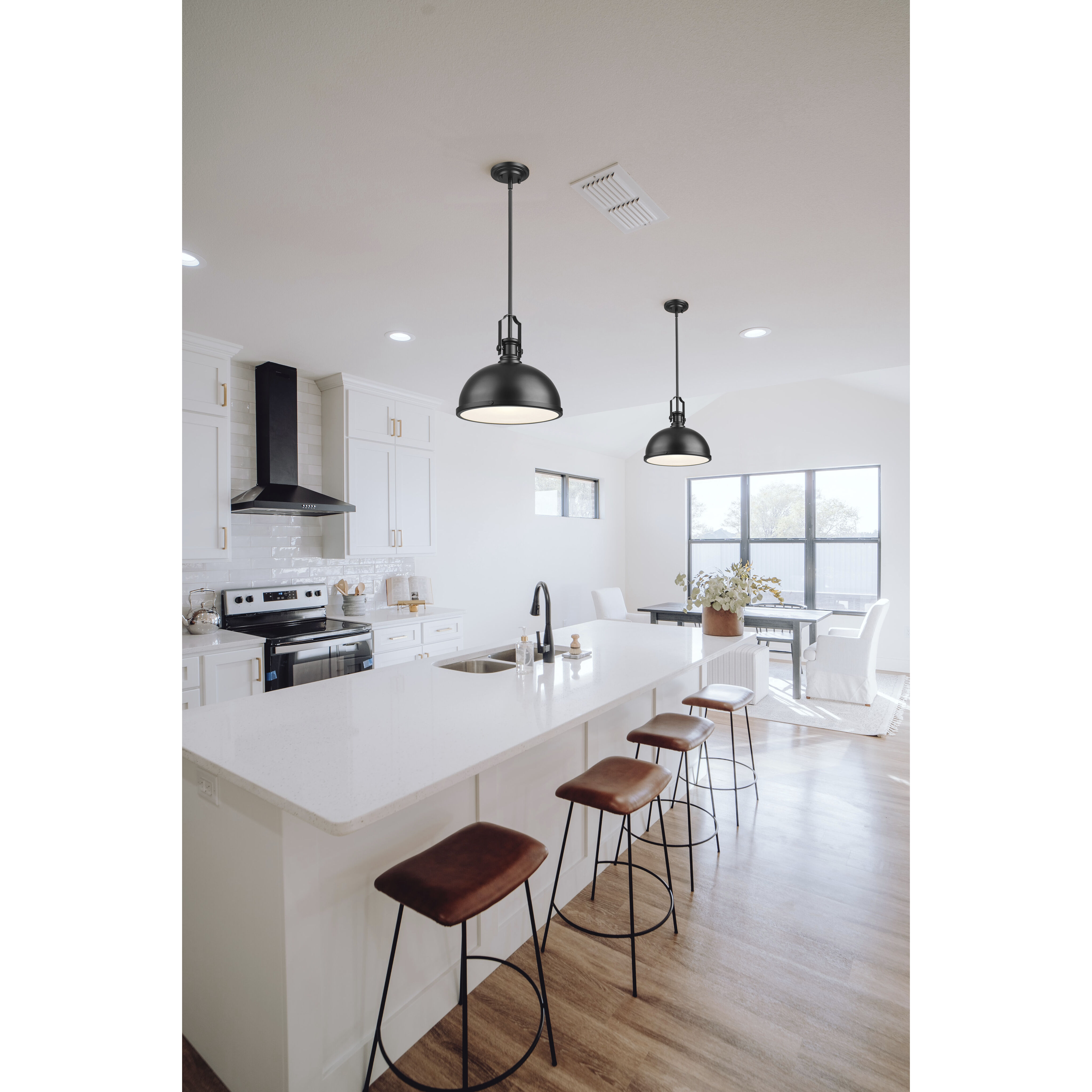 Melange 1 Light 13.25 inch Matte Black Pendant Ceiling Light in Matte Black Steel