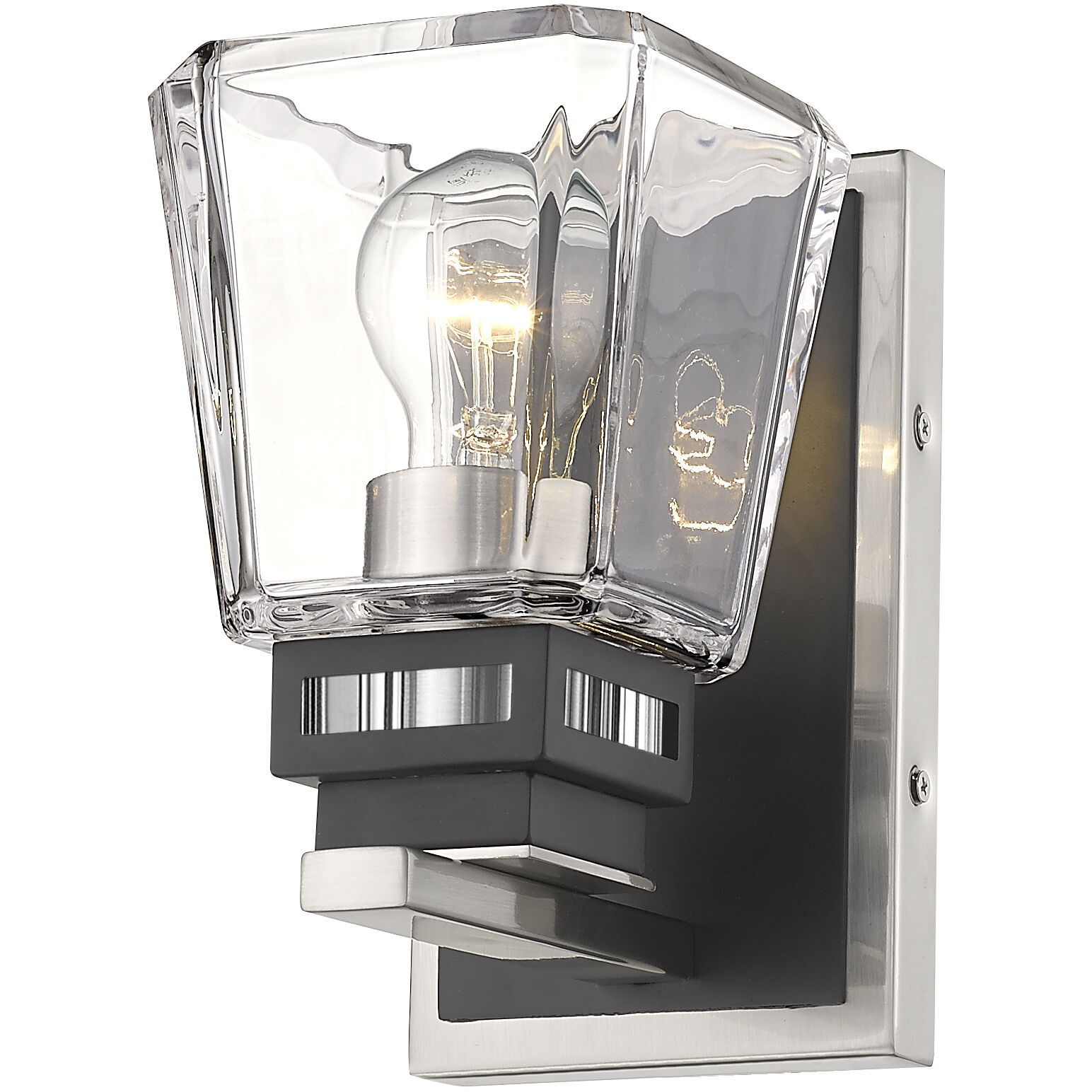 Jackson 1 Light 4.75 inch Brushed Nickel and Matte Black Wall Sconce Wall Light