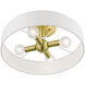 Venlo 4 Light 14 inch Satin Brass with Shiny White Accents Semi-Flush Ceiling Light