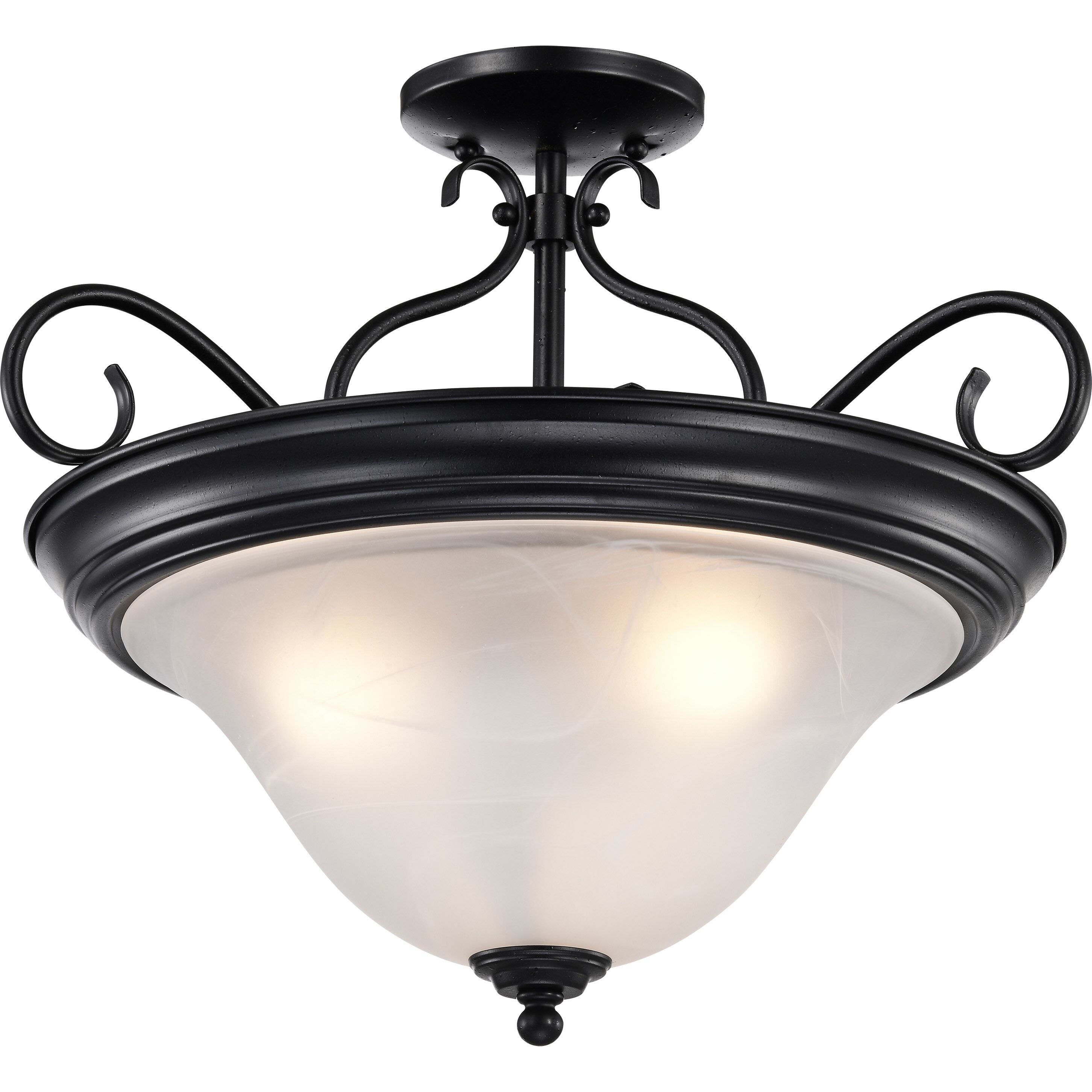 Castillo 3 Light 18.5 inch Textured Black Semi Flush Mount Ceiling Light