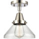 Franklin Restoration Caden LED 8 inch Polished Nickel Flush Mount Ceiling Light in Clear Glass