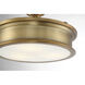 Watkins 3 Light 16 inch Warm Brass Semi-Flush Ceiling Light, Essentials