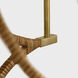 Chapman & Myers Biscayne LED 30.25 inch Antique-Burnished Brass and Natural Rattan Wrapped Chandelier Ceiling Light, Large