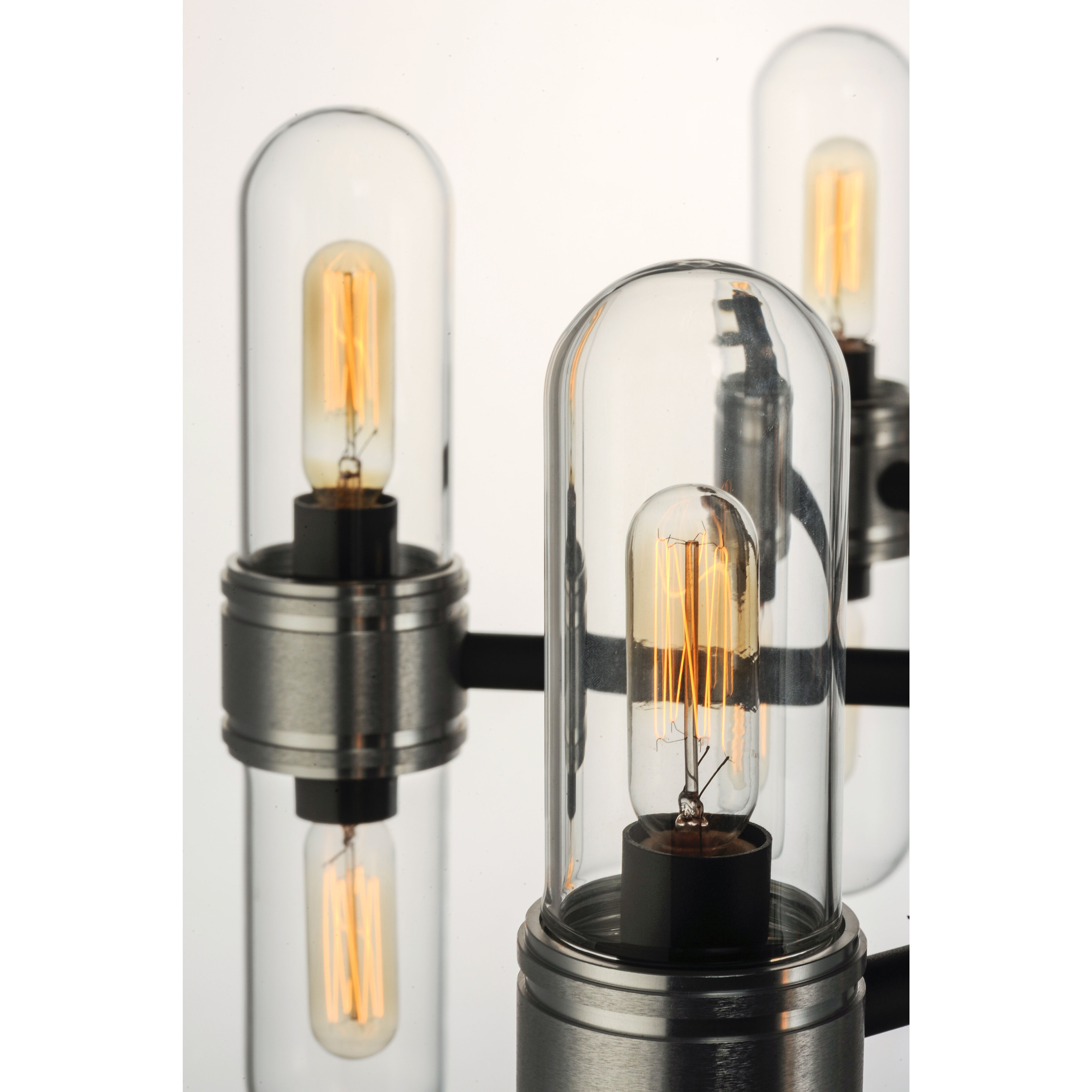 Dual 12 Light 26.25 inch Black/Brushed Aluminum Outdoor Chandelier