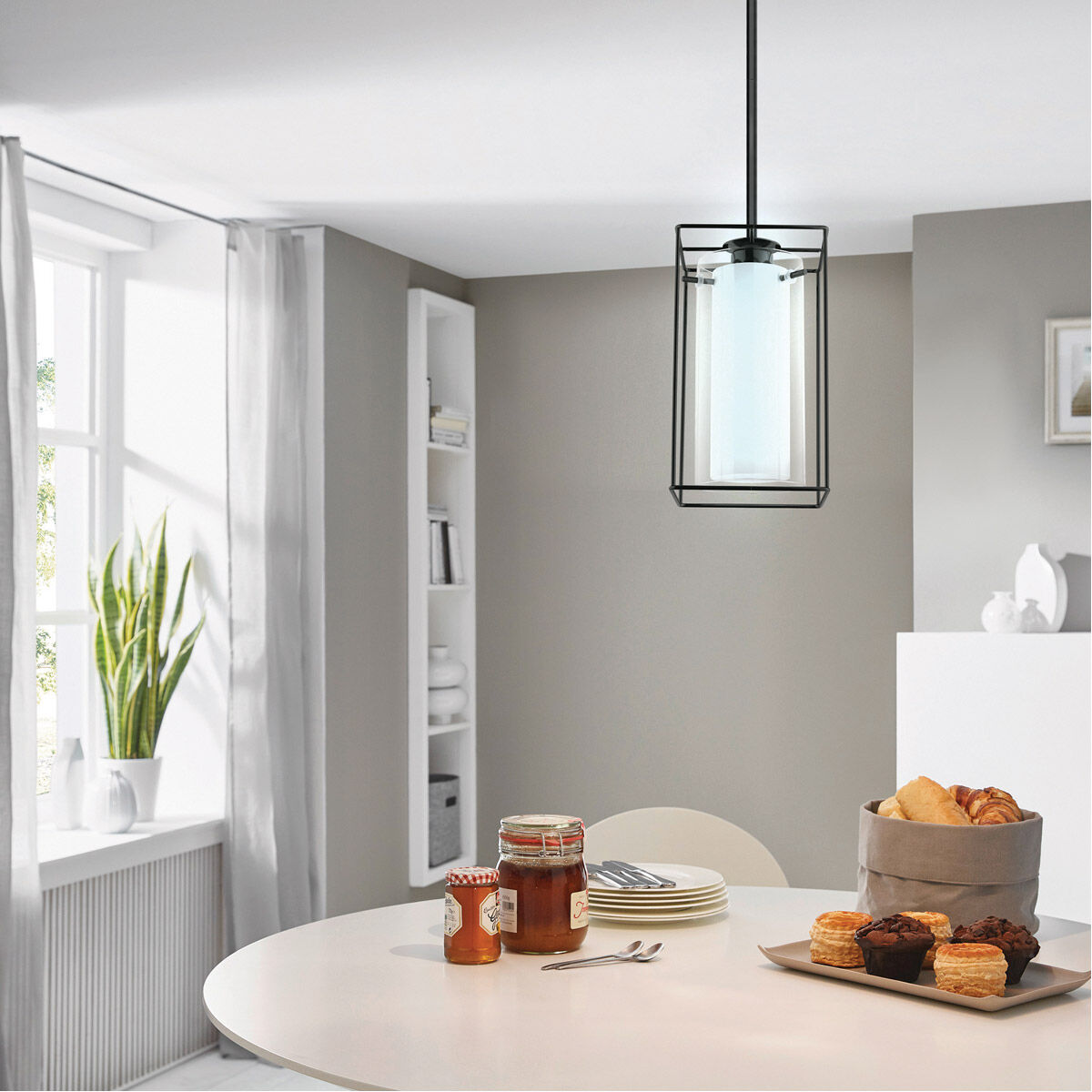 Loncino 1 Light 6 inch Structured Black Mini Pendant Ceiling Light