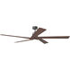 Aspen 70 inch Aged Pewter with Dark Walnut Blades Ceiling Fan