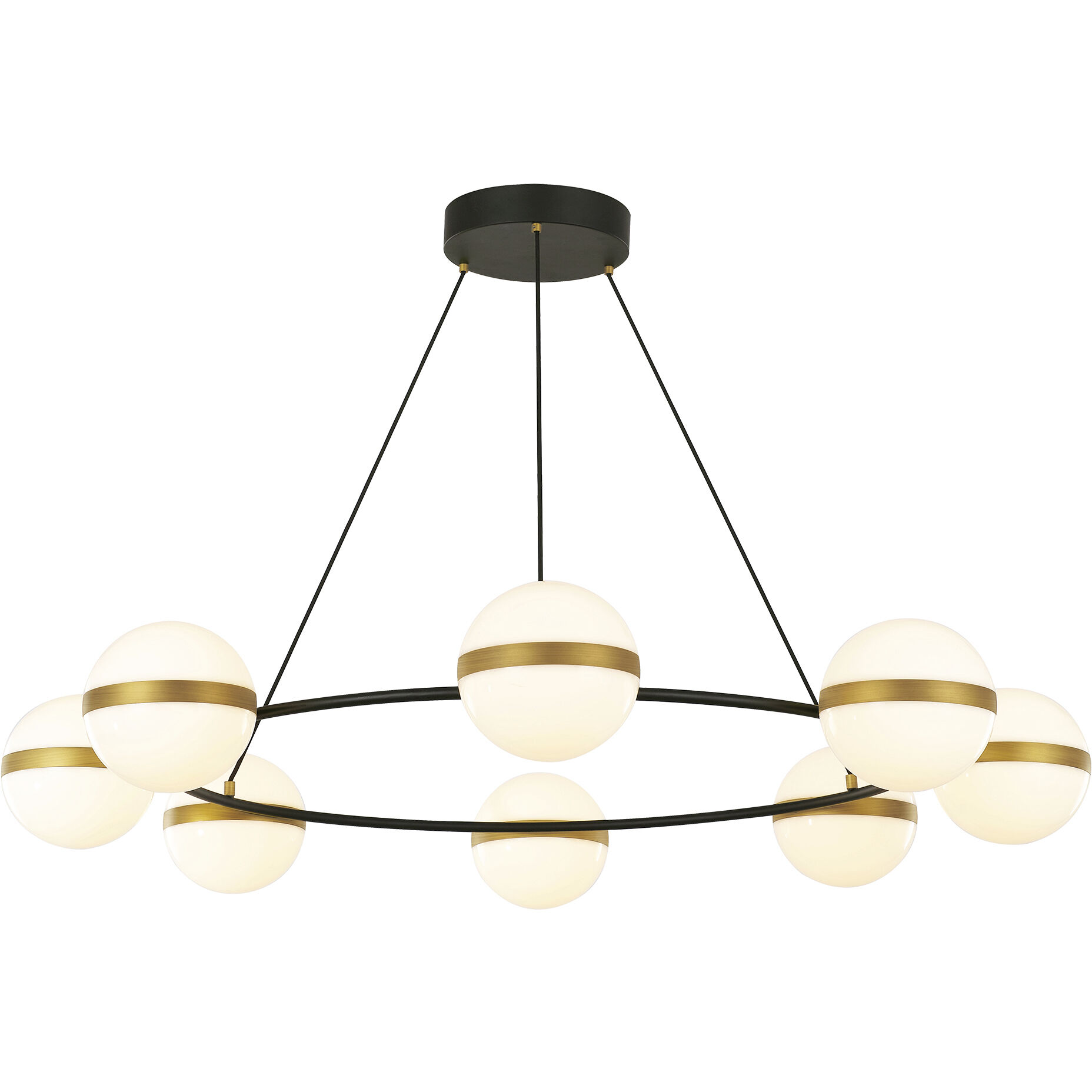 Tagliato LED 43.75 inch Matte Black/Brushed Gold Chandelier Ceiling Light in Universal Voltage