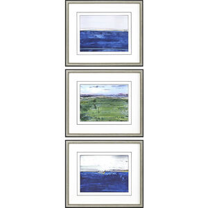 Horizons Blue and Green and White and Yellow Framed Art