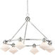 Rycroft 6 Light 39 inch Polished Nickel/White Chandelier Ceiling Light
