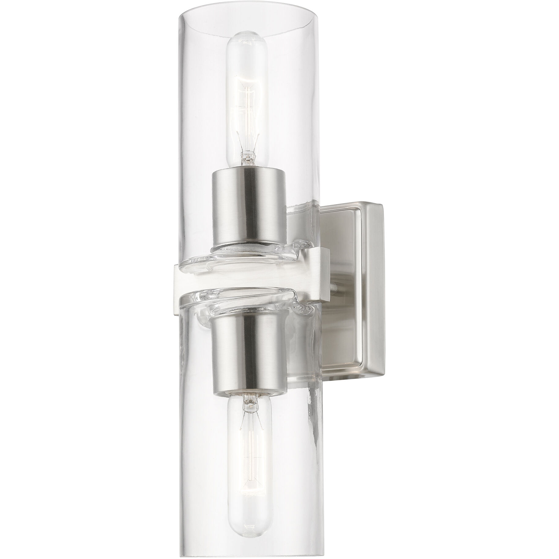 Clarion 2 Light 5 inch Brushed Nickel Vanity Sconce Wall Light