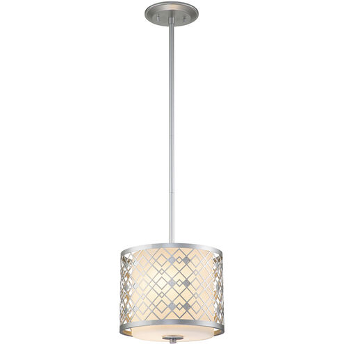 Ziggy 1 Light 10 inch Laquered Silver Mini Pendant Ceiling Light