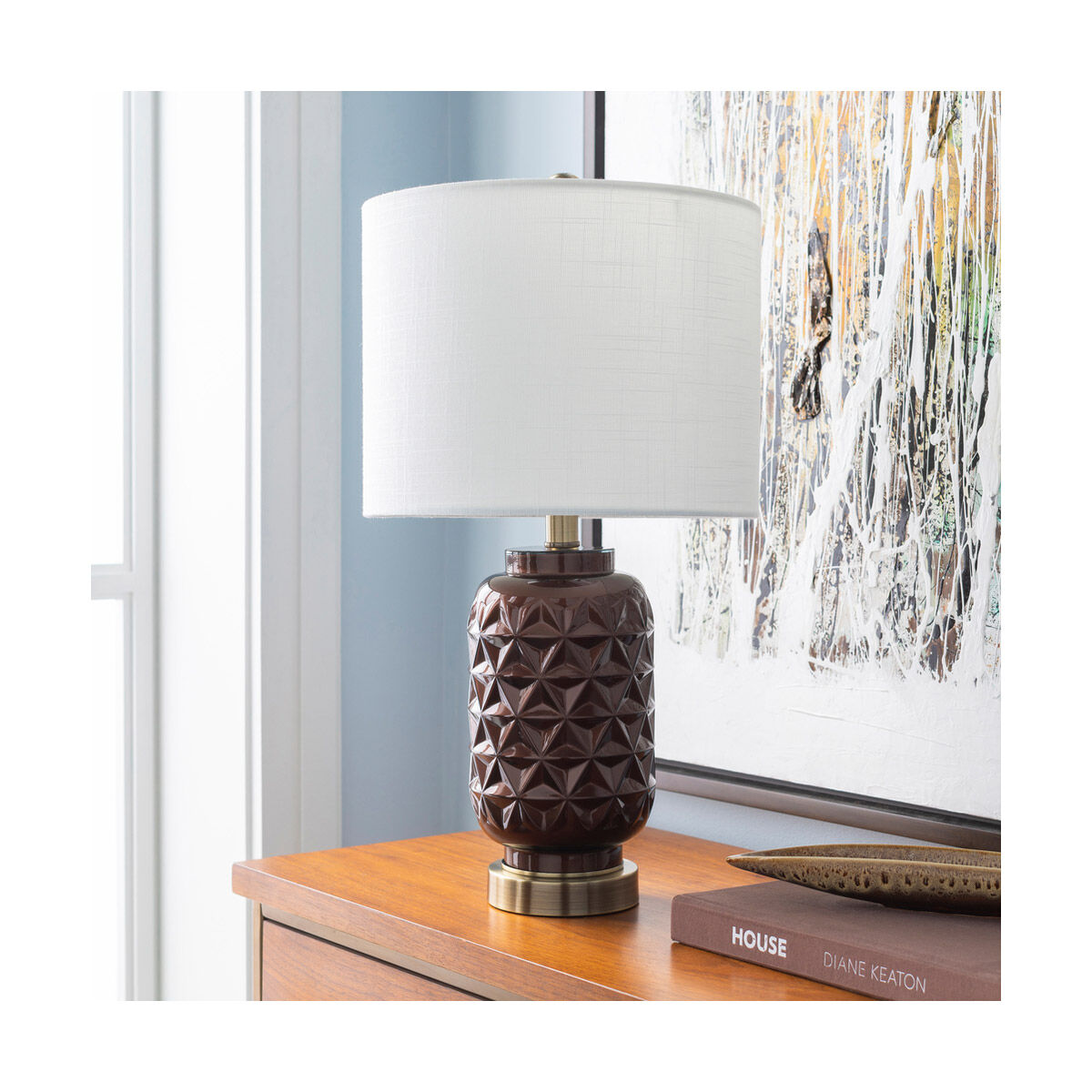 Jet 20 inch 60 watt Dark Brown/Ivory Table Lighting Portable Light