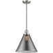 Franklin Restoration Cone 1 Light 12 inch Brushed Satin Nickel Mini Pendant Ceiling Light in Incandescent, Plated Smoke, Franklin Restoration