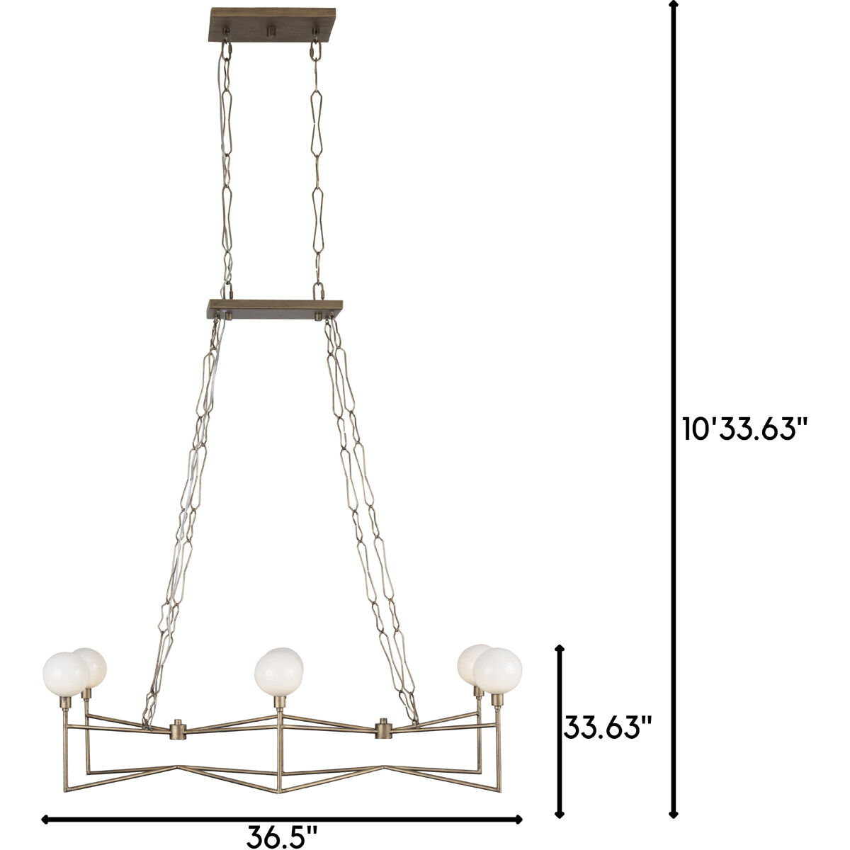 Bodie LED 36.5 inch Havana Gold Linear Pendant Ceiling Light