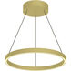 Cerchio 17.75 inch Brushed Gold Pendant Ceiling Light