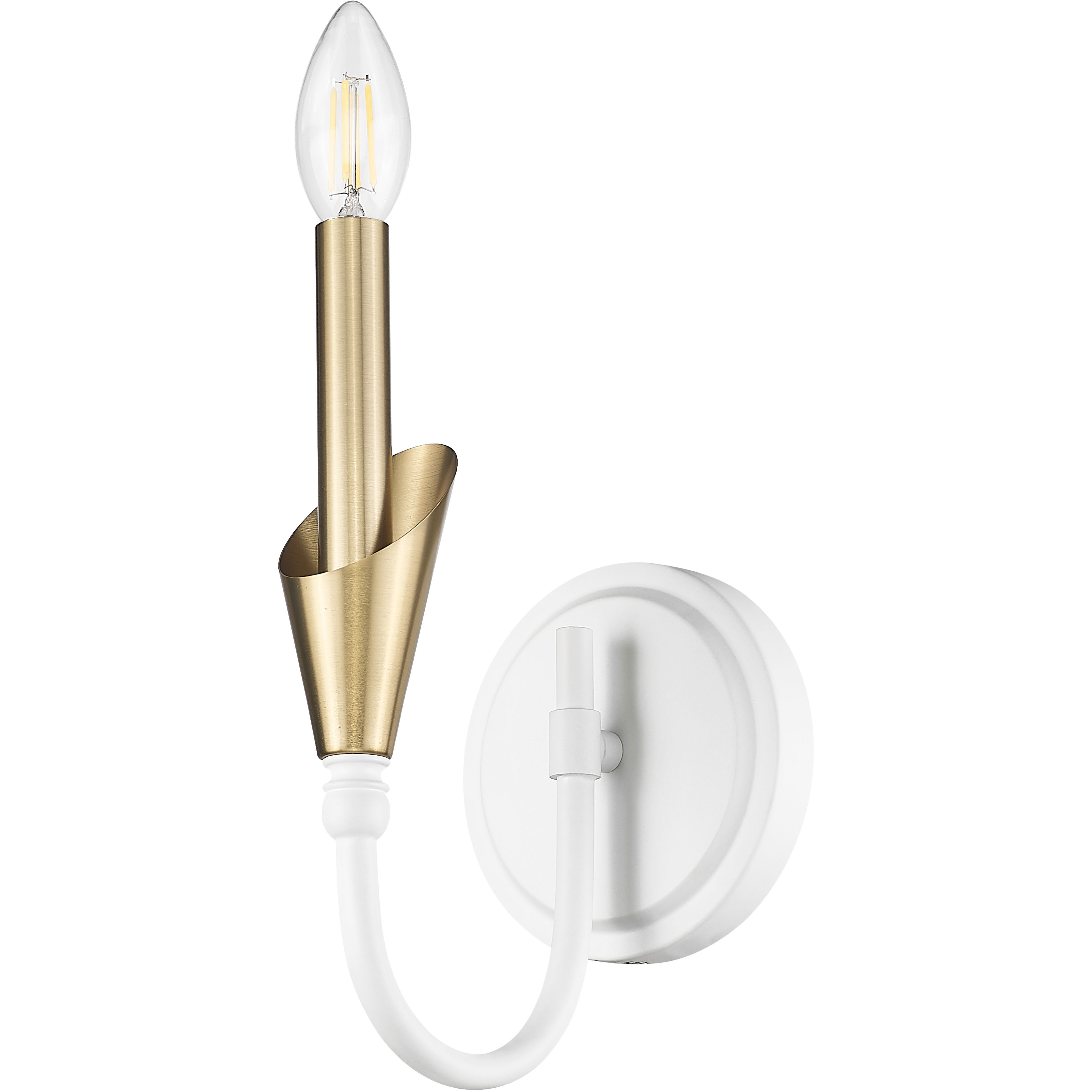 Claudelle Wall Sconce Wall Light in Textured White and Modern Gold