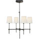 Thomas O'Brien Bryant 4 Light 26 inch Bronze Chandelier Ceiling Light in Linen, Small