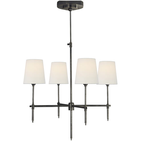 Thomas O'Brien Bryant 4 Light 26 inch Bronze Chandelier Ceiling Light in Linen, Small