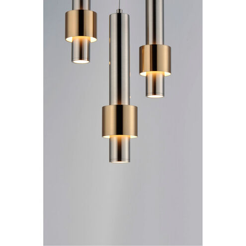 Reveal LED 11 inch Satin Nickel and Satin Brass Multi-Light Pendant Ceiling Light