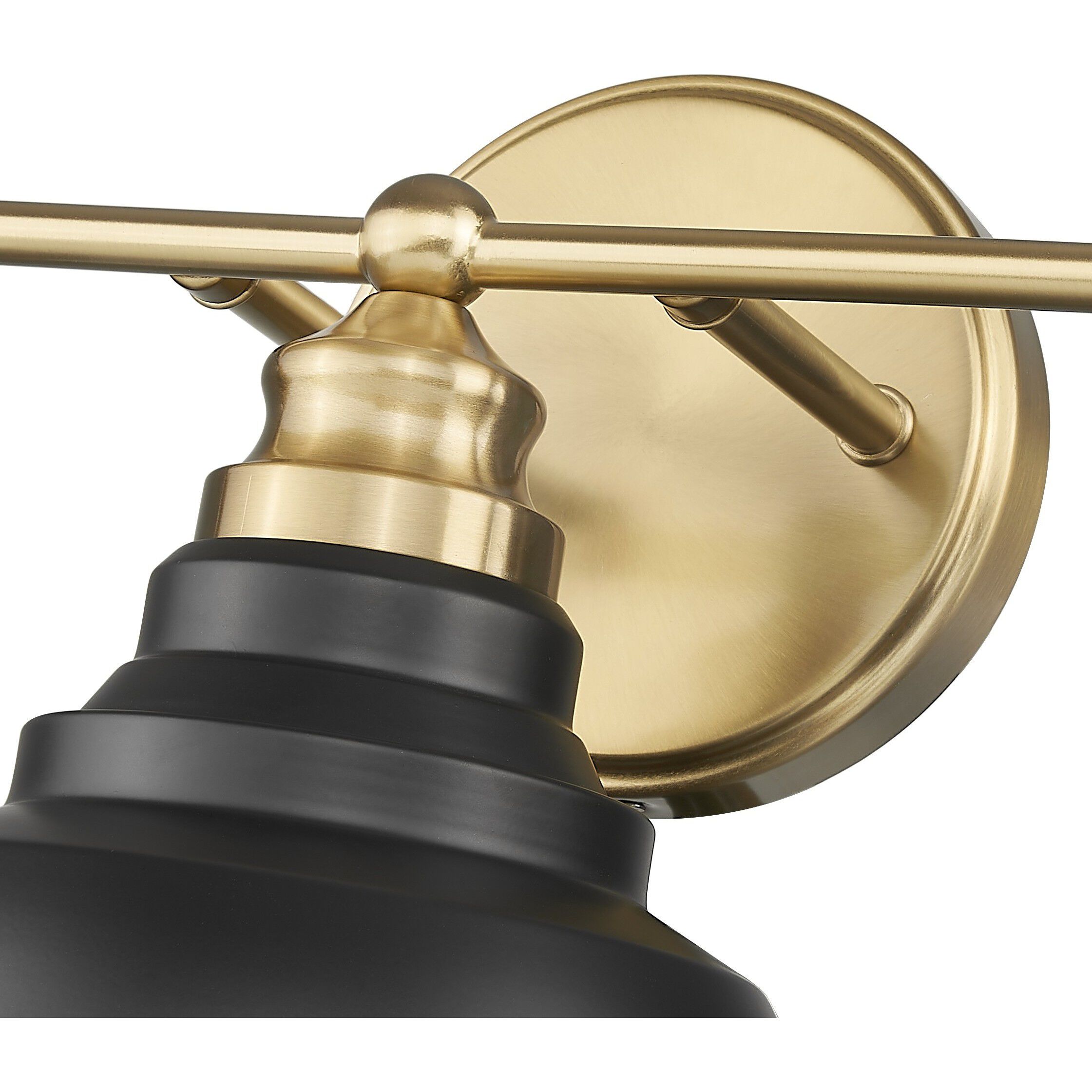 Bishop 3 Light 28 inch Matte Black and Brass Vanity Wall Light
