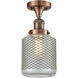 Franklin Restoration Stanton 1 Light 6 inch Antique Copper Semi-Flush Mount Ceiling Light, Franklin Restoration