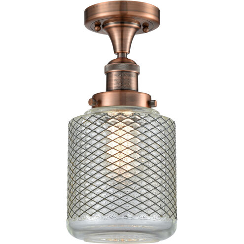Franklin Restoration Stanton 1 Light 6 inch Antique Copper Semi-Flush Mount Ceiling Light, Franklin Restoration
