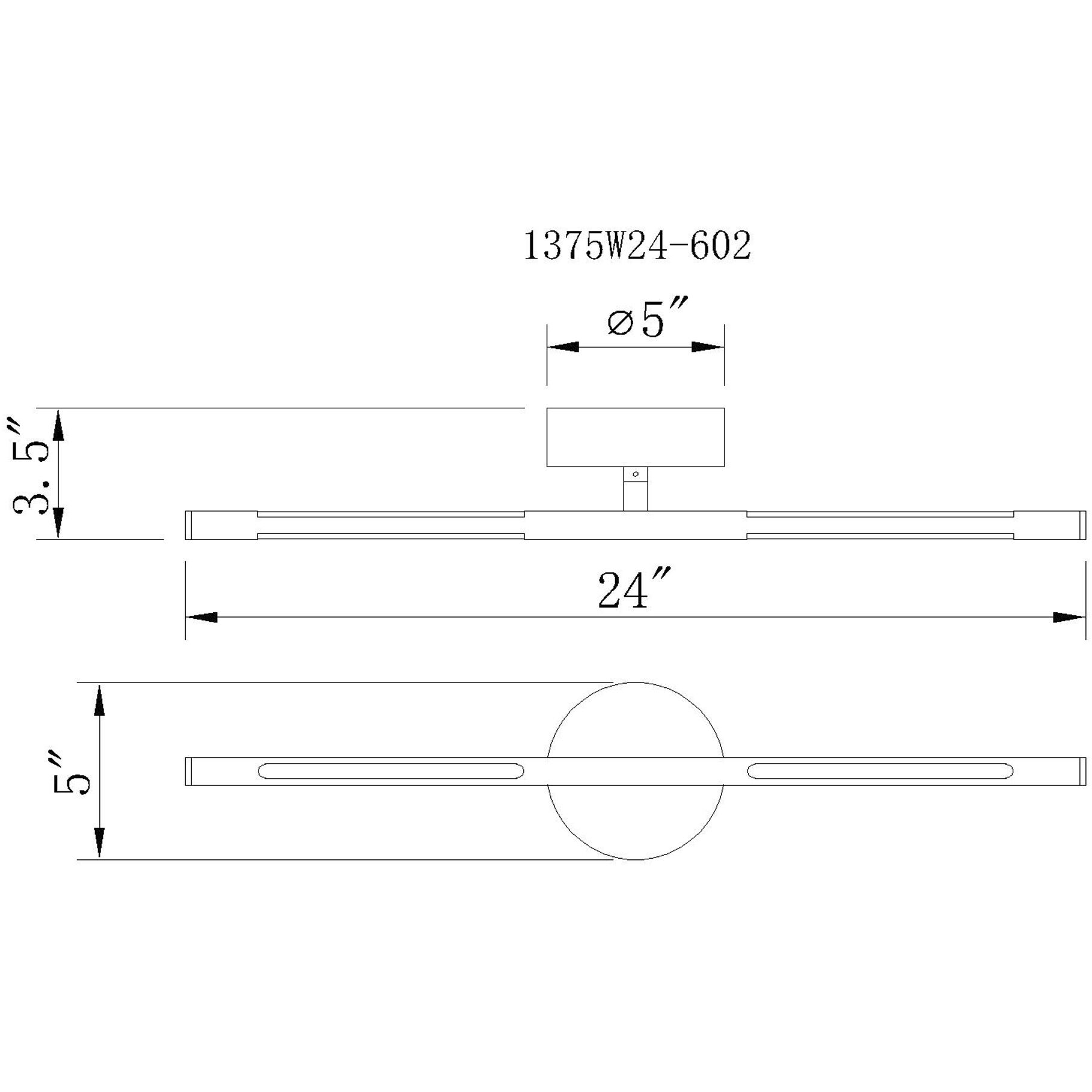 Oskil LED 24 inch Satin Gold Wall Light