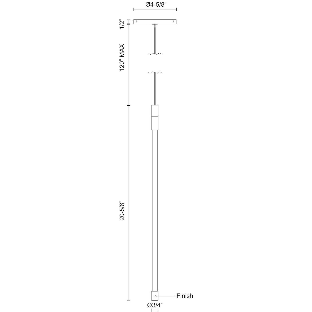 Motif LED 0.75 inch Chrome Pendant Ceiling Light