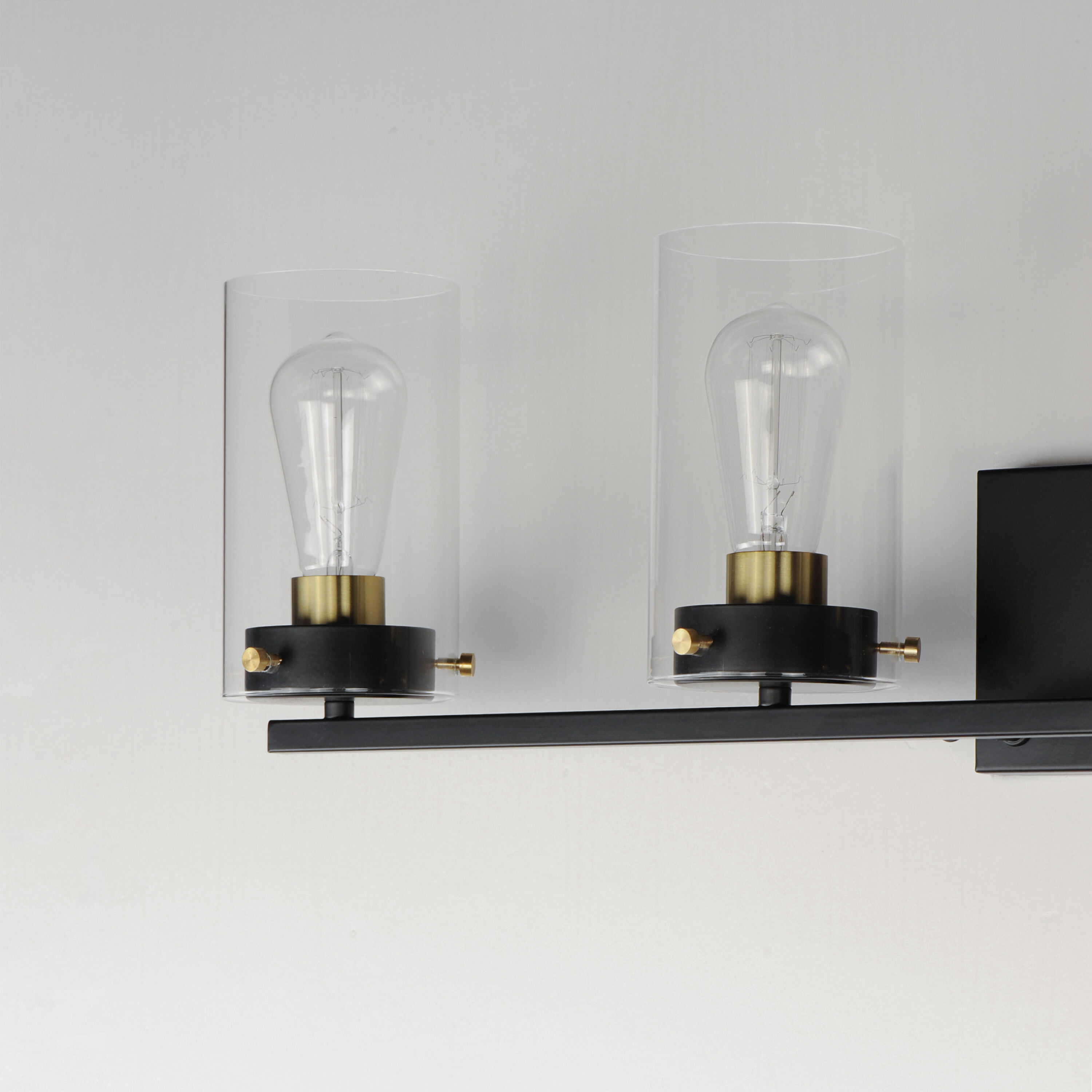 Pinn 4 Light 30 inch Black/Satin Brass Bath Vanity Wall Light