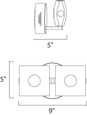 Neo 2 Light 9 inch Polished Chrome Wall Sconce Wall Light