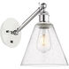 Ballston Cone LED 8 inch White and Polished Chrome Sconce Wall Light in Seedy Glass