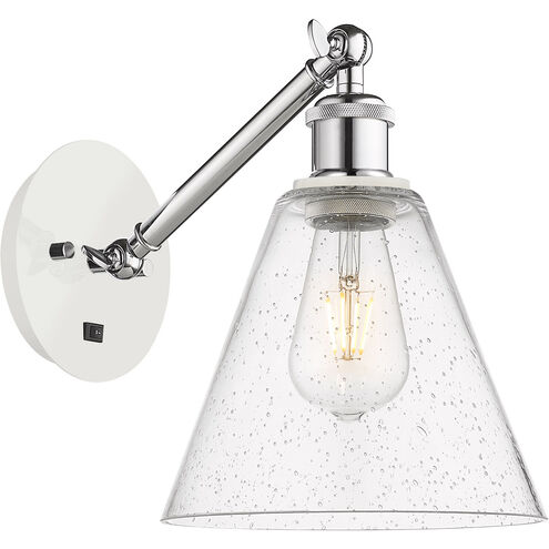 Ballston Cone 1 Light 8 inch White and Polished Chrome Sconce Wall Light