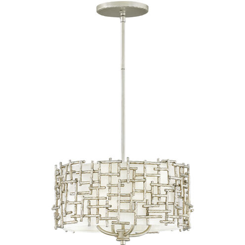 Farrah LED 16 inch Silver Leaf Foyer Light Ceiling Light, Pendant/Semi-Flush Mount