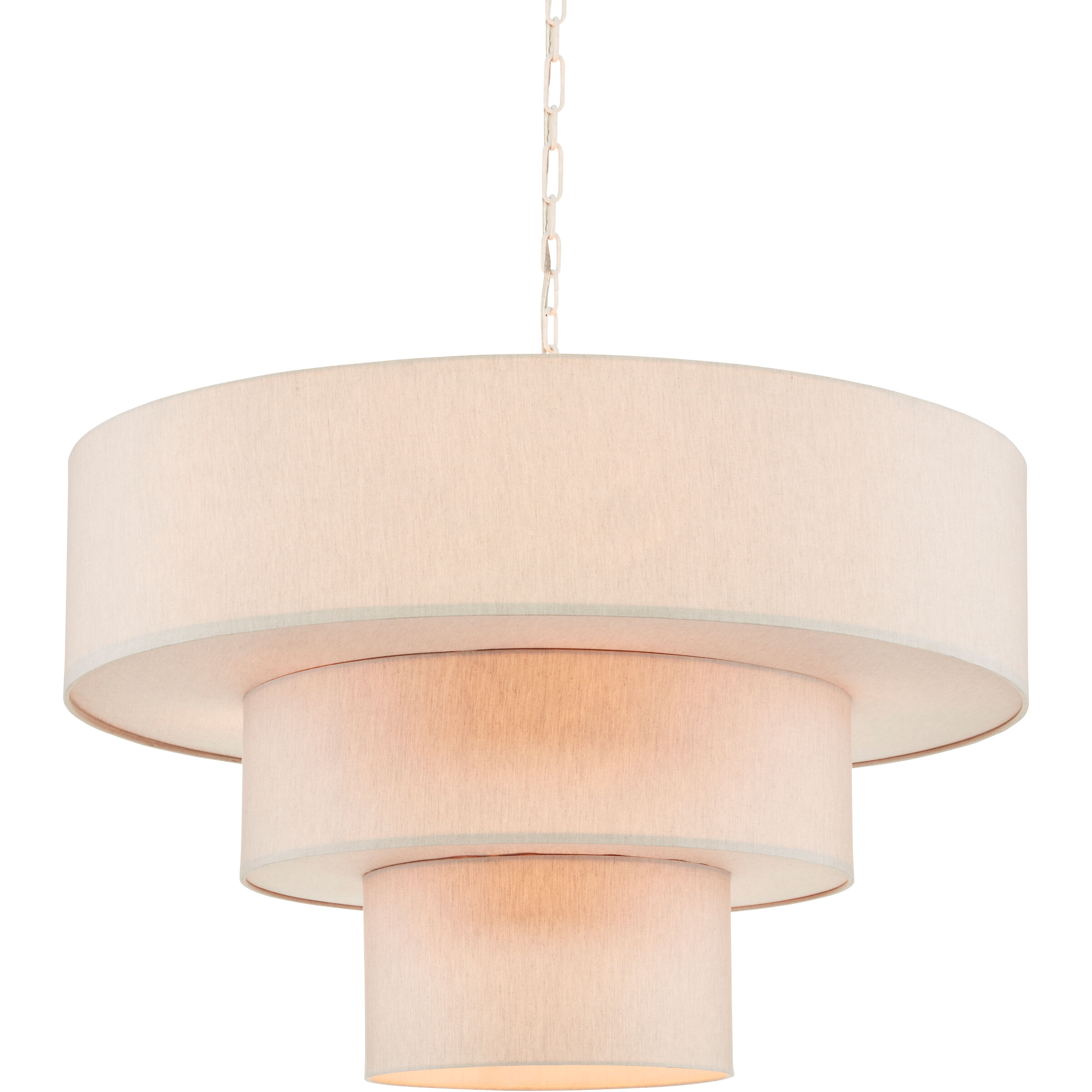 Livello 9 Light 36 inch White/Linen Chandelier Ceiling Light