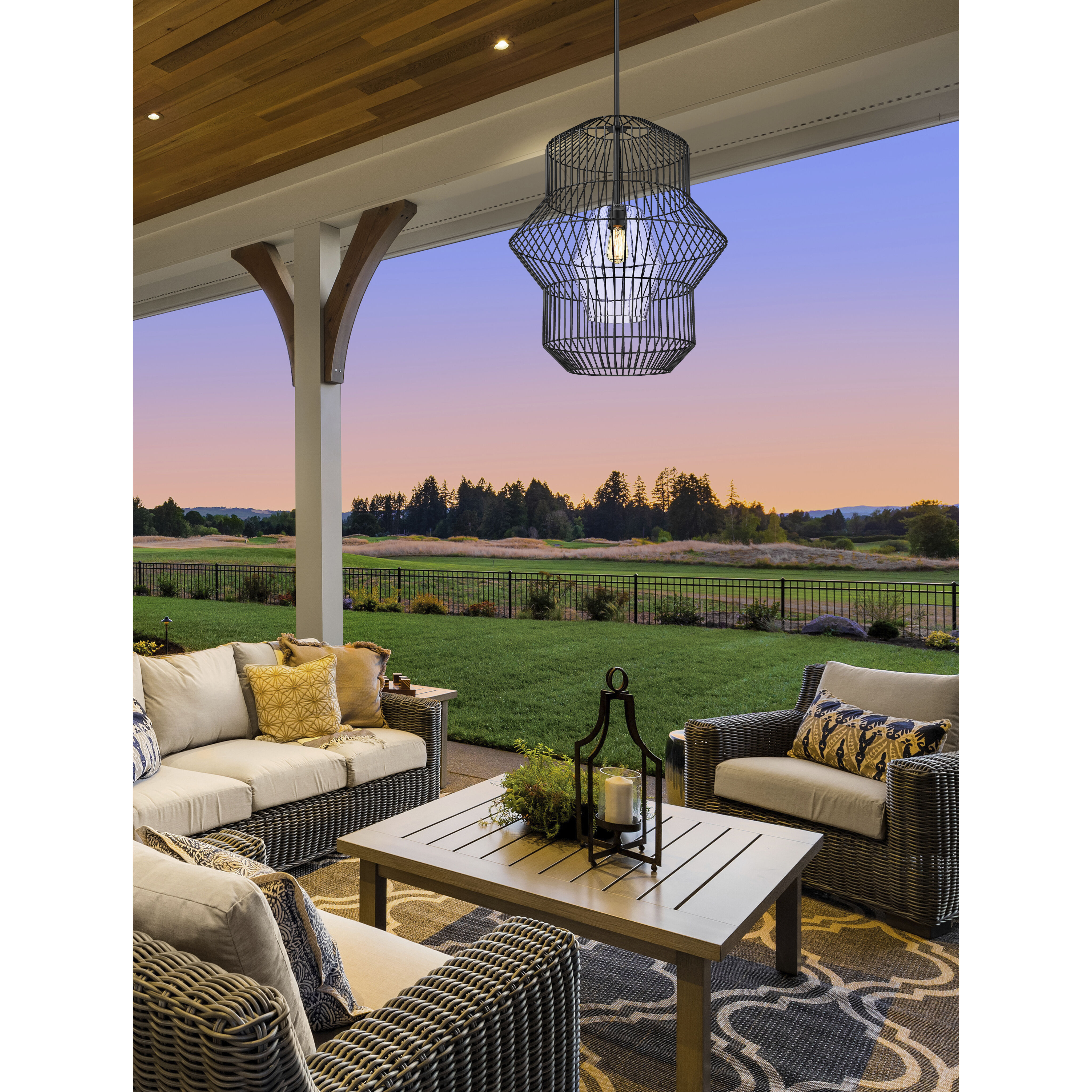 Orsay 1 Light 24 inch Matte Black Pendant Ceiling Light