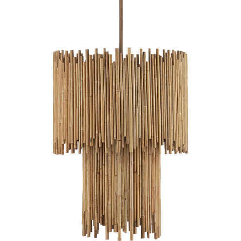 Teahouse 5 Light 18 inch Natural and Khaki 2-Tier Pendant Ceiling Light