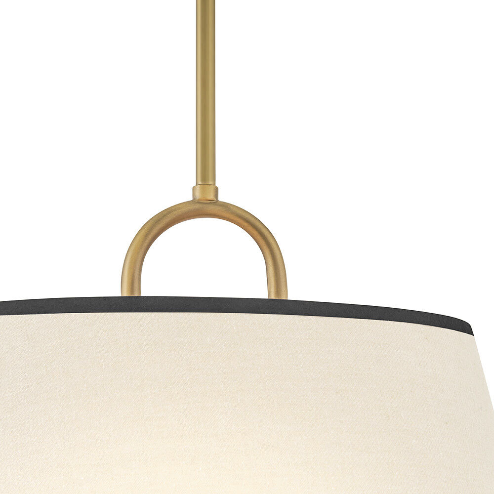 Sonia 3 Light 18 inch Lacquered Brass Pendant Ceiling Light in Lacquered Brass with Off-White