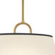 Sonia 3 Light 18 inch Lacquered Brass Pendant Ceiling Light in Lacquered Brass with Off-White