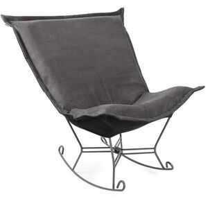 Pana 40 inch Charcoal Puff Rocker Ottoman