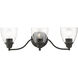Montgomery 3 Light 23 inch Black Vanity Sconce Wall Light