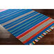 Trenza 96 X 30 inch Bright Blue/Black/Dark Blue/Grass Green/Dark Red Rugs, Runner