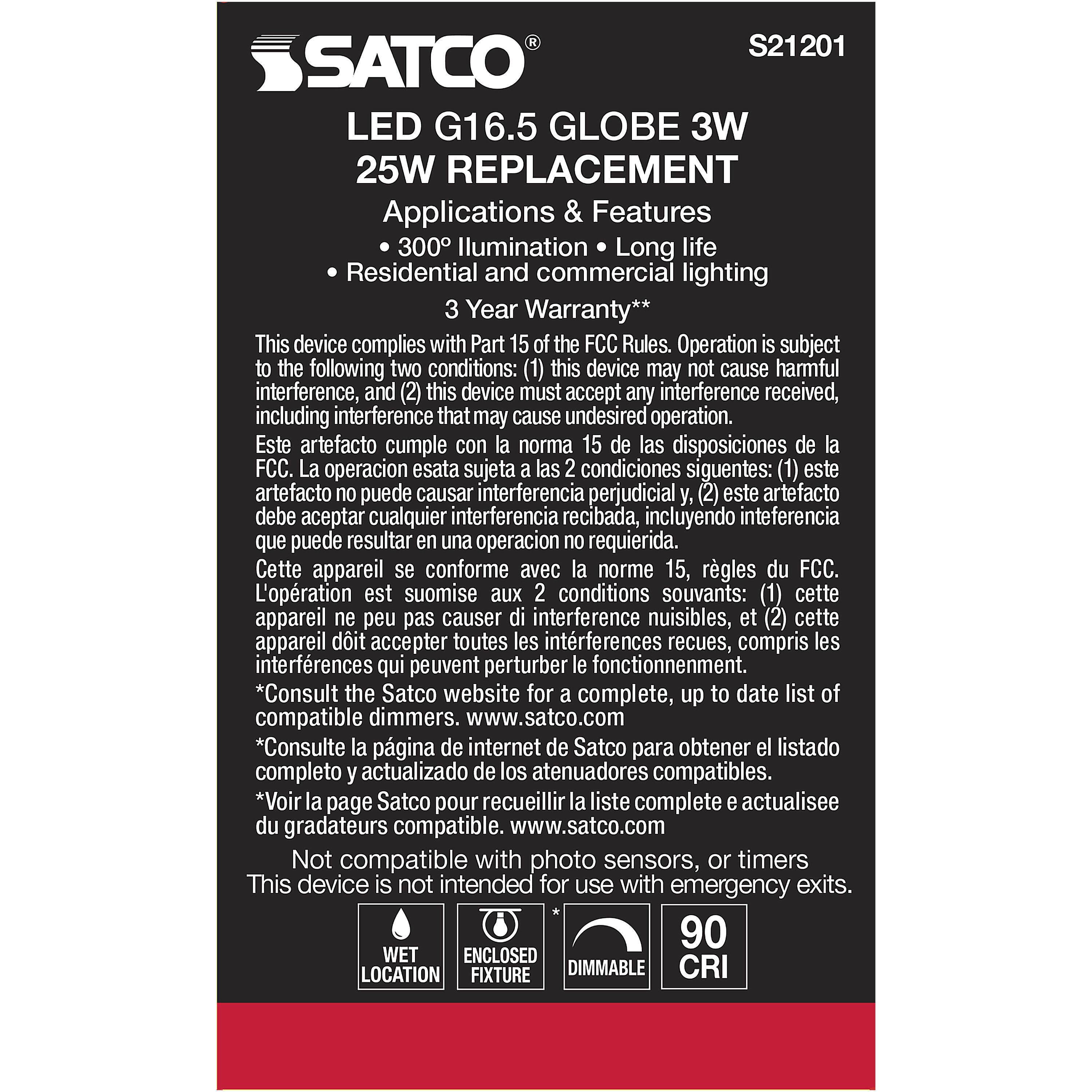 Lumos LED Candelabra Candelabra 3.00 watt 4000K LED Filament