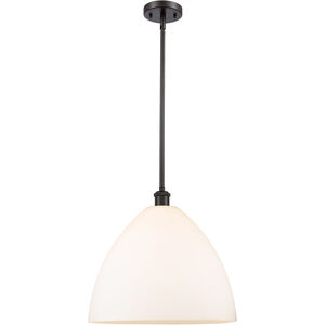 Ballston Dome 1 Light 16 inch Oil Rubbed Bronze Pendant Ceiling Light in Matte White Glass